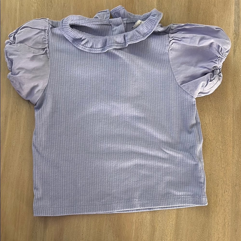 Janie and Jack Kids Ruffled Sleeve Top - Light Purple
